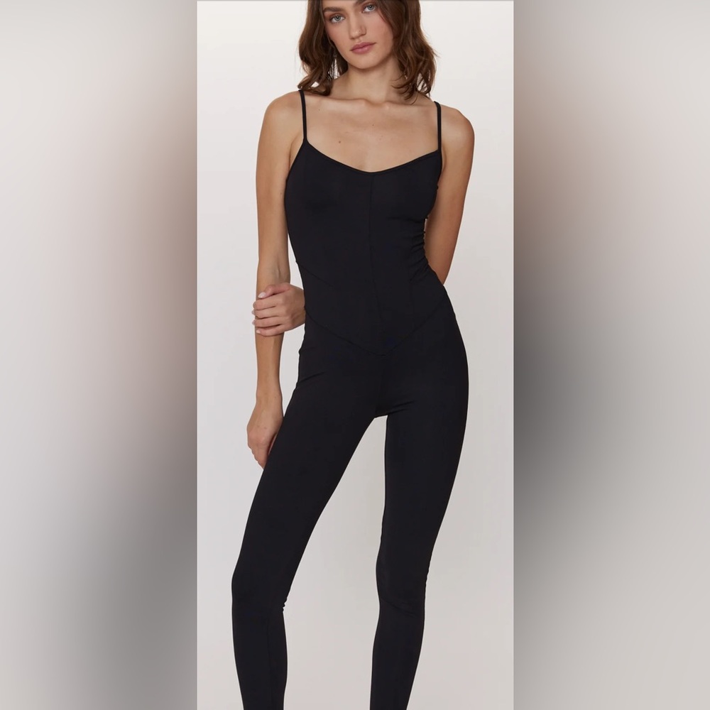 LIVE THE PROCESS black corset bodysuit